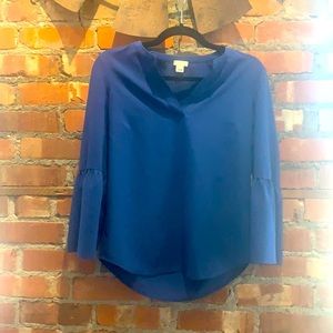 Jcrew bell sleeve V-neck blue blouse - XXS
